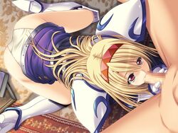 ass blonde_hair censored fellatio female game_cg hairband hatozuki_tsumiki mine_fukaki_se_ni_tayutau_uta oral panties penis underwear white_panties