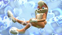 3d anthro barefoot below_view breasts female female_only fur furry furry_breasts furry_ears hair jakebcha lola_bunny long_ears looney_tunes mammal nude rabbit short_hair solo space_jam tagme