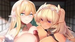 16:9_aspect_ratio 1boy 2girls animated areolae bangs blonde_hair breasts chocolate_and_vanilla collaborative_paizuri cum cum_on_breasts dark_elf dark_elven_forest_ranger day double_paizuri dripping_semen ejaculation elf elven_forest_maker erect_nipples erection exposed_breasts extremely_large_filesize female ffm_threesome gigantic_breasts green_eyes group_sex hetero high_resolution huge_breasts indoors large_areolae large_filesize large_penis last_origin light-skinned light-skinned_female long_hair longer_than_30_seconds longer_than_one_minute looking_at_viewer male mattbam mp4 multiple_girls multiple_paizuri nipples paid_reward paizuri penis pink_nipples pov purple_eyes semen semen_on_body semen_on_breasts semen_on_upper_body sound symbol-shaped_pupils tagme threesome uncensored veil video voice_acted wet