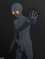 balls boner capcom dustin_c erection glowing_eyes grey_balls grey_body grey_penis grey_skin las_plagas male male_only monster orange_eyes orange_glow penis penis_out reaching_out reaching_towards_viewer regenerator resident_evil resident_evil_4 solo solo_male video_game