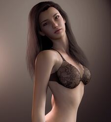 1girls 3d 3d_(artwork) beauty_mark bra breasts brown_hair busty erin_(oeshii1) eyelashes female female_only hourglass_figure long_hair looking_at_viewer mole mole_above_mouth oeshii1 original original_character realistic solo upper_body virt-a-mate virtamate voluptuous