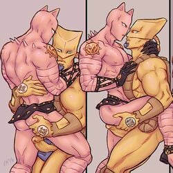 2boys ass_grab before_sex diamond_is_unbreakable garikaliev gay jojo's_bizarre_adventure killer_queen looking_at_another looking_at_partner male_only muscular muscular_male stand_(jjba) stand_and_carry_position standing stardust_crusaders the_world yaoi