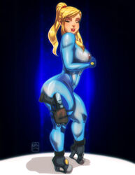 1girls alternate_height ass big_ass big_breasts bimbo blonde_hair bodysuit breasts busty gabocaricaturas large_breasts long_hair metroid nipples ponytail samus_aran see-through see-through_clothing shortstack shortstackification thick_thighs tight_clothing voluptuous zero_suit zero_suit_samus