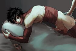 2boys anal anal_sex ass ass_grab black_hair black_nail_polish black_nails bodily_fluids burn_scar chisaki_kai cum cum_on_pillow dabi drool drooling gay genital_piercing genitals glove jacob's_ladder kai_chisaki ldnsfw male male/male male_on_male male_only male_penetrated male_penetrating male_penetrating_male my_hero_academia nail_polish nipples nude nude_male overhaul penetration penis penis_in_ass pierced_penis piercings pillow pillow_hug pillow_humping pleasure_face saliva scar scars semen sex todoroki_touya touya_todoroki yaoi