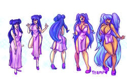 ass_expansion bikini bimbo bimbofication breast_expansion female flats hair_growth huge_breasts identity_death lip_expansion lips navel nipples ranma_1/2 shampoo_(ranma_1/2) tan thick_thighs trampy-hime transformation_sequence wide_hips