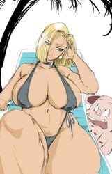 1girls alternate_version_available android_18 big_ass big_breasts blonde_hair blue_eyes busty cameltoe cleavage curvy dragon_ball erect_nipples female huge_areolae huge_ass huge_breasts male oolong pubic_hair puffy_nipples short_hair sketch venus_body voluptuous wide_hips zetomeso