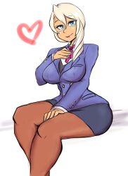 big_breasts blonde_female capcom clothed female female_only garyuu_kirihito genderswap glasses gyakuten_saiban gyakuten_saiban_4 hand_on_chest heart kirbysuperstar96 kristoph_gavin looking_at_viewer pantyhose rule_63 skirt slim_waist tagme thick_thighs