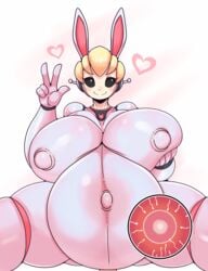 android black_eyes blonde_hair buffy-sugo bunny bunny_girl commission cum cum_in_pussy cum_inside cumflation female gynoid happy_sex huge_breasts human human_on_robot impregnation matospectoru ovum pale-skinned_male pale_skin peace_sign robot robot_girl sex sperm_cell spread_legs x-ray