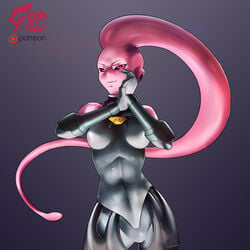 absorption bodysuit claymore clothing dragon_ball eye_color_change female godvore goo majin_buu ophelia_(claymore) pink_goo skin_color_change