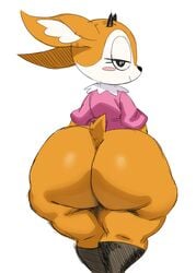 aggressive_retsuko antelope ass big_ass big_breasts big_butt bottom_heavy bottomless brown_body brown_fur bubble_ass bubble_butt butt_crack fat_ass fat_butt female female_only huge_ass huge_butt large_ass large_butt looking_at_viewer sanrio shortstack sssonic2 straight_hair thick_ass thick_legs thick_thighs tsunoda wide_hips