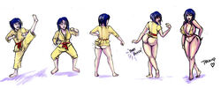 akane_tendo ass ass_expansion bikini bimbo bimbofication breast_expansion female huge_breasts identity_death karate lip_expansion lips navel nipples ranma_1/2 thick_thighs trampy-hime transformation_sequence wide_hips