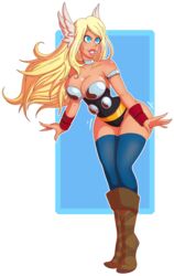 1girls big_breasts bimbo blonde_hair cleavage female genderswap_(mtf) human human_only lady_thor light-skinned_female light_skin marvel post_transformation rule_63 thick thor_(series) valkyrie_(marvel) wrenzephyr2