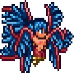 animated blue_eyes braided_hair colored feathered_wings harpy monster monster_girl sprite sprite_art tagme terraria terraria_(lewdrraria) transparent_background wings zilem