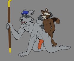 2boys all_fours animal_genitalia animal_penis anthro ass bareback butt_grab canine_penis crossover duo gay genitals guardians_of_the_galaxy hand_on_butt lewd_latte male male/male male_only mammal marvel moan penis procyonid raccoon rocket_raccoon size_difference sly_cooper sly_cooper_(series) smooth_fur sony_corporation sony_interactive_entertainment sucker_punch_productions video_games