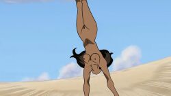 1girls armpit armpits ava_ayala background_conquerer beach dark-skinned_female dark_skin female female_only marvel marvel_comics nude nude_edit nude_female pizzalazerbot solo solo_female spider-man_(series) straight_hair ultimate_spider-man white_tiger_(marvel)