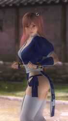 3d breasts cosplay dead_or_alive female game_screenshot honoka_(doa) japanese_clothes kasumi_(doa) kasumi_(doa)_(cosplay) revealing_clothes screenshot solo tagme