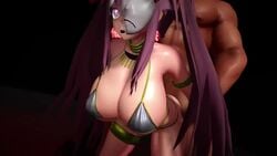 1boy 1girls 3d anal anal_insertion anal_penetration anal_sex animated big_breasts breasts dark-skinned_male from_behind furui furui_1111 hata_no_kokoro huge_breasts interracial large_breasts long_hair mmd muscular_male necklace one_eye_covered purple_hair sex_from_behind sound sound_effects tagme touhou twintails video voice_acted