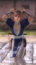 3d breasts cosplay dead_or_alive female game_screenshot honoka_(doa) japanese_clothes kasumi_(doa) kasumi_(doa)_(cosplay) revealing_clothes screenshot solo tagme