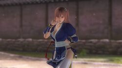 3d breasts cosplay dead_or_alive female game_screenshot honoka_(doa) japanese_clothes kasumi_(doa) kasumi_(doa)_(cosplay) revealing_clothes screenshot solo tagme