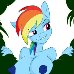 1girls animal_ears anthro big_breasts blue_fur blue_nipples blur breasts cleavage edit equine female focus_blur friendship_is_magic fur furry grin hair huge_breasts jrvanesbroek multicolored_hair my_little_pony naughty_face nipples outside pink_eyes playful pony purple_eyes rainbow_dash_(mlp) rainbow_hair raised_eyebrow short_hair smile smirk solo standing straight_hair