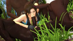 1girls 3boys 3d big_penis dark-skinned_male dark_skin fellatio female interracial lara_croft lara_croft_(survivor) male penis thatsnowygirl tomb_raider tomb_raider_(survivor)