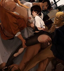 1girls 5boys age_difference anal anal_penetration broken_rape_victim double_penetration drugged emotionless empty_eyes expressionless fat_man foot_fetish gangbang gangrape kobayakawa_(persona_5) licking_foot makoto_niijima old_man older_male older_man_and_teenage_girl pantyhose persona persona_5 principal public rape school_uniform schoolgirl straight suguru_kamoshida teacher_and_student teenage_girl teenager vaginal_penetration younger_female