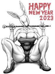 2d 2d_(artwork) bubble_head_nurse bunny_ears bunny_girl bunnysuit double_deck high_heels huge_ass huge_breasts inviting_to_sex monster_girl new_year nurse_(silent_hill) silent_hill silent_hill_2 spread_legs voluptuous wide_hips