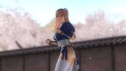 3d breasts cosplay dead_or_alive female game_screenshot honoka_(doa) japanese_clothes kasumi_(doa) kasumi_(doa)_(cosplay) revealing_clothes screenshot solo tagme