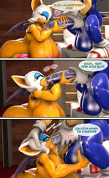 comic cum cum_announcement fellatio female gigantic_balls gigantic_penis hands_on_balls onomatopoeia orgasm rouge_the_bat sonic_(series) sonic_the_hedgehog speech_bubble thigh_boots toxictigerex