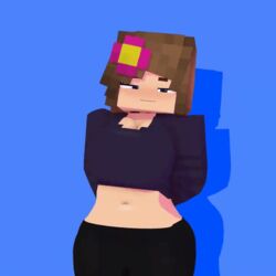 1girls 3d animated bellybutton bouncing bouncing_breasts breasts cleavage clothed clothed_female female female_only gif horny_female huge_breasts human_female humanoid jenny_belle_(slipperyt) jump_cycle jumping looking_at_viewer minecraft slipperyt standing sweater tummy wide_hips yoga_pants