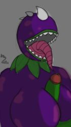 breasts carnivorous_plant chomper_(pvz) green_skin horns iron_lobo plantie plants_vs_zombies purple_skin tongue_out zombie