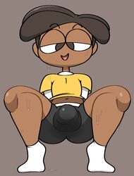 1boy bulge clothing dark-skinned_male dark_skin dreadlocks grey_background looking_at_viewer looking_down male male_only open_mouth remy_(vilepluff) simple_background socks_(marking) solo solo_male sweat sweatdrop sweaty_thighs tagme tight_clothing undercut undercut_dreads vilepluff