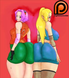 2girls ass_in_dress big_ass huge_ass ino_yamanaka looking_back multiple_girls naruto naruto_shippuden nightmarexbx sakura_haruno thick_thighs