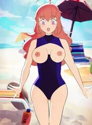 1boy 1girls animated areola_slip areolae ass assisted_exposure beach bent_wrist big_ass bikini blue_sky bouncing_breasts breasts cleavage devil_horns_(gesture) double_v erect_nipples female female_focus hand_on_hip held_up illuna_(renalucent) legs_held_open long_hair looking_at_viewer looking_back micro_bikini nipples nipples_visible_through_clothing no_sound one_eye_closed open_mouth original original_character pose posing purple_eyes pussy red_hair renalucent see-through_clothing self_fondle skimpy skimpy_bikini smile solo_focus spread_legs thigh_gap tongue_out uncensored video wardrobe_malfunction wink