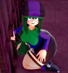 3d 3d_(artwork) ass female female_only green_hair huge_ass large_ass long_hair my_hero_academia shounen_jump solo solo_female thick_thighs tsuyu_asui unski113d wide_hips