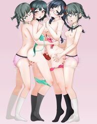 4futas areolae breasts ckockoctai clothing foursome from_behind frottage futa_on_futa futa_only futanari glasses handjob holding_hands human light-skinned_futanari light_skin love_live! love_live!_nijigasaki_high_school_idol_club love_live!_school_idol_festival_all_stars love_live!_school_idol_project mifune_shioriko nakagawa_nana nijigasaki_student_council_secretary nude pale_skin penis sex small_penis standing vaginal_penetration yuuki_setsuna_(love_live!)