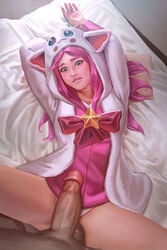 circumcised circumcision_scar erection facial female hoobamon imminent_sex league_of_legends luxanna_crownguard male pajama_guardian_lux pajama_guardian_series pajamas penis penis_awe pink_hair pov spread_legs star_guardian star_guardian_series straight