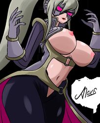 allexxiss big_breasts eye_mask gray_hair long_hair metal_slug metal_slug_attack mira_d._genesis nipples snk sorceress