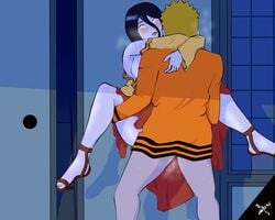 against_wall ambiguous_penetration blush boruto:_naruto_next_generations bottomless breasts breasts_out brother_in_law_and_sister_in_law carrying cheating cheating_husband clothed_sex clothing dark dripping dripping_cum faceless female footwear from_behind hyuuga_hanabi jacket kimono male moaning naruto naruto_(series) netorare night ntr open_clothes sandals sex skirt spread_legs stand_and_carry_position straight sweat uzumaki_naruto x_(artist)