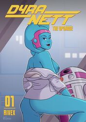 alien astromech_droid blue_skin breasts comic functionally_nude hairless_pussy jacket jacket_only no_humans nsfworksaur robot star_wars twi'lek