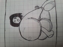 anal anal_sex big_ass black_hair huge_ass looking_back pen_(artwork) penetration sketch thick_thighs