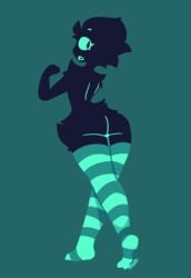 1boy anthro ass big_ass big_butt carne_(inkplasm) femboy inkplasm looking_at_viewer looking_back looking_back_at_viewer male meme meme_reference open_mouth solid_color_background stockings thick_thighs welwraith