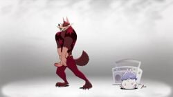 2025 animated animation anthro arms artist_name artist_signature bara big_penis body_fur brown_fur bunny canid canine canis claws claws_out clothed clothes clothing covering_crotch dancing ears ears_up edit embarrassed fangs fangs_out feral furry hands hank_howell_(piti_yindee) humanoid_genitalia humanoid_penis kpop_demon_hunters legs longer_than_10_seconds male male_focus mawarisaka3 muscular muscular_anthro muscular_male music nose pants pawpads paws penis penis_out piti_yindee rabbit radio shadow shorter_than_30_seconds shorter_than_3_minutes shorter_than_five_minutes shorter_than_four_minutes shorter_than_one_minute shorter_than_two_minutes solo tagme tail video wardrobe_malfunction white_background white_fur wolf