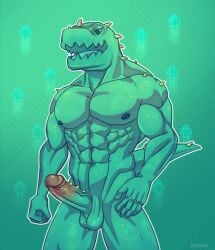 1boy 1male aloesaurus_(pvz) balls bara big_penis dinosaur erection gay green_skin heniio male male_focus male_only muscles muscular muscular_anthro muscular_male nipples pecs penis plantie plants_vs._zombies plants_vs_zombies plants_vs_zombies:_heroes pvz reptile reptile_humanoid sharp_teeth solo_male spiked_penis spiked_tail spikes standing veiny_penis