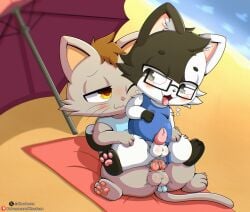 2026 absurd_res anal anal_sex animal_genitalia animal_penis balls balls_blush beach beach_towel bedroom_eyes black_body black_eyes black_fur black_hair black_nose black_paws blue_clothing blue_swimwear blush bodily_fluids body_blush brown_eyes brown_hair canine_genitalia canine_penis clothed clothed_sex clothing clothing_aside clothing_pull cloudeon cute_fangs domestic_cat duo erection eyewear fangs felid feline felis feral fur genital_fluids genitals glasses grey_balls grey_body grey_fur grey_hair grey_tail hair half-closed_eyes heart_symbol hi_res holding_partner holding_partner's_leg huge_filesize inner_ear_fluff kemono looking_back looking_pleasured male male/male mammal narrowed_eyes on_bottom on_lap on_top one-piece_swimsuit one_eye_closed open_mouth pawpads penetration penis penis_poking_out pink_nose precum public public_sex reboot_(reboot) reverse_cowgirl_position seductive sex sex_on_the_beach sitting sitting_on_another sitting_on_lap sitting_on_partner sky spread_legs spreading swimwear swimwear_aside tail teeth throbbing throbbing_balls tiberius_magnus tongue tongue_out towel tuft umbrella whiskers white_balls white_body white_fur white_heart white_inner_ear_fluff yellow_eyes