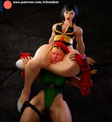 2girls 3d 3d_(artwork) alternate_costume alternate_hairstyle asphyxiation black_hair blonde blonde_hair brown_hair cammy_white catfight chun-li chun-li_(battle_ouffit_sfv) dominant_female domination female female_domination female_focus female_only femdom fight figure_four_headlock head_between_thighs headscissor helpless jvfemdom leg_lock legs light-skinned_female light_skin long_hair pale-skinned_female pale_skin red_face straight_hair strangling street_fighter struggling thick_thighs wrestling wrestlingryona