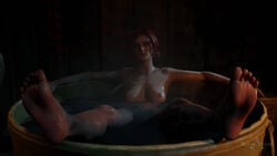 1girls 3d barefoot bath bathing blender_(software) cd_projekt_red fanart feet female female_only foot_fetish red_hair soles solo solo_female spread_legs the_witcher the_witcher_(series) the_witcher_2 the_witcher_3:_wild_hunt theropedude toes triss_merigold