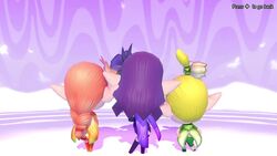 3girls ahe_gao animated blush cursed dancing eyes_rolling_back fairy heart-shaped_pupils here in-game mii miitopia on shy_ayu sound sweat tagme tongue tongue_out video what_the_hell why