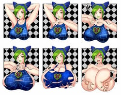 1girls 2016 armpits breast_expansion female female_only female_protagonist huge_breasts jojo's_bizarre_adventure jolyne_kujo mkonstantinov sexy_armpits shounen_jump solo solo_female stone_ocean toned toned_female