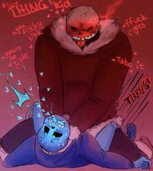 2boys ahe_gao choking degradation drooling gay penetration sans sanscest sweating tongue_out underfell underfell_sans undertale undertale_sans